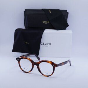 Celine CL41458 0086 00 Round Eyeglasses - Havana 45mm